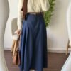 Jupe jeans plissée