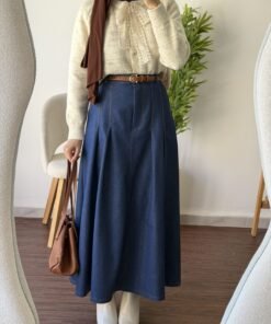 Jupe jeans plissée